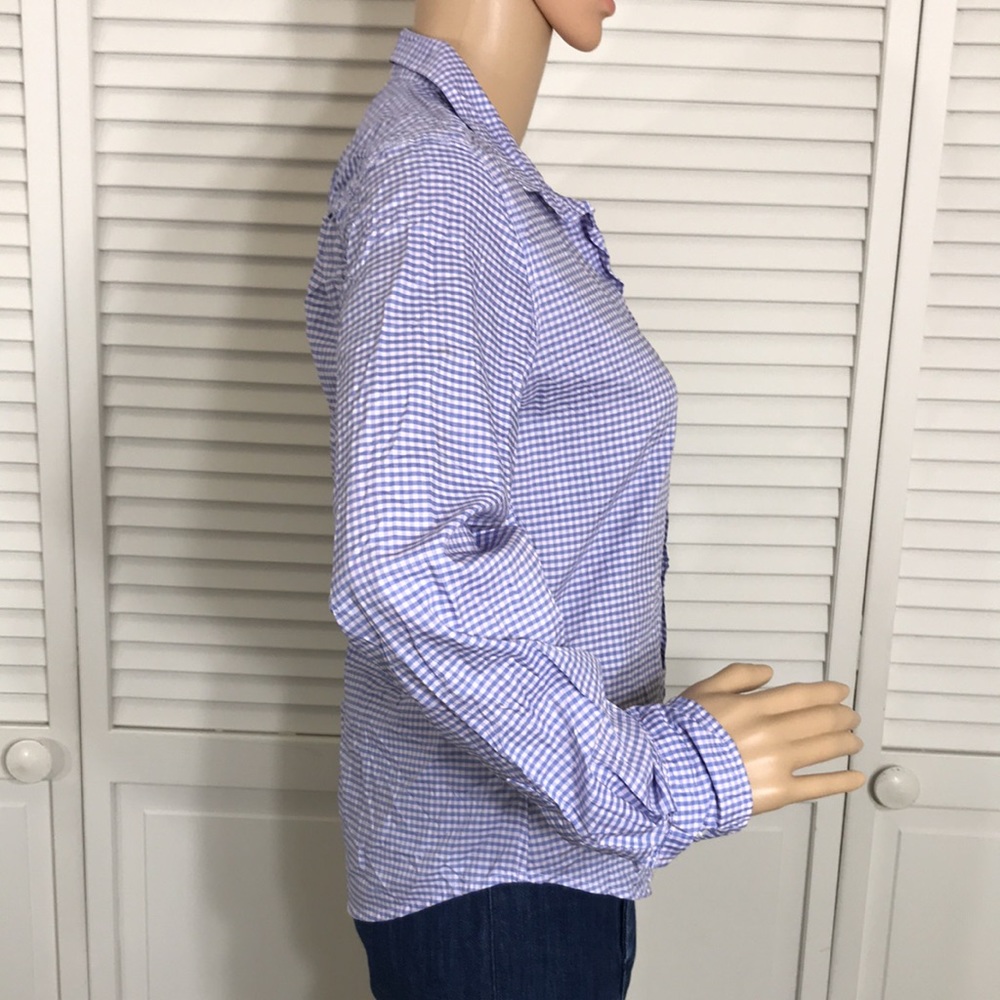 Frank & Eileen Barry Checkered Button-Down Purple… - image 6